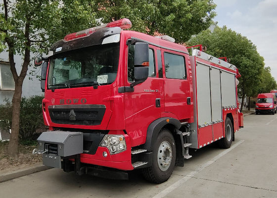 ISO9001 80L/S ফায়ার পাম্প 4x2 ড্রাইভ ওয়াটার ফোম ফায়ার ট্রাক দুই সারি ক্যাব সহ