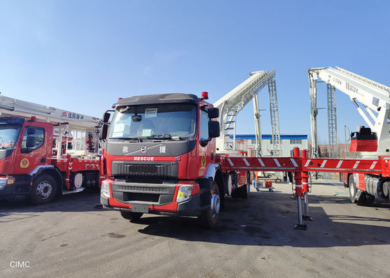 3500L লিকুইড ট্যাঙ্ক 6x4 ড্রাইভ সহ 250kw 32 মিটার এরিয়াল ল্যাডার ফায়ার ট্রাক